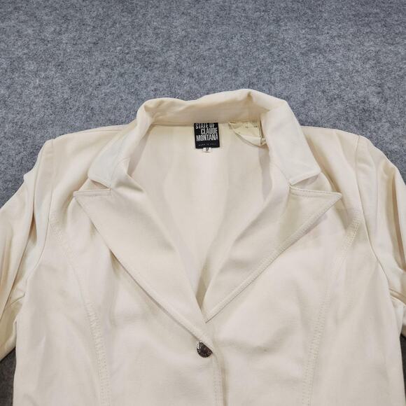 VTG State of Claude Montana Jacket Womens 44 Large Belted Italy Blazer Coat - Picture 5 of 16